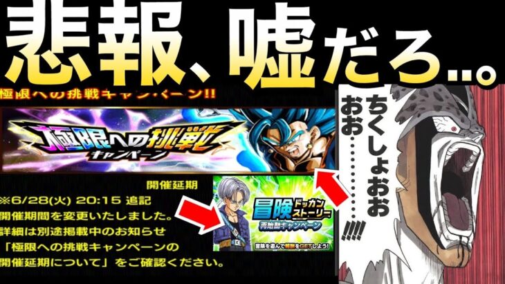 【ドッカンバトル】極限延期で冒険も…。ちくしょおおおおーーーー！！【Dokkan Battle】【地球育ちのげるし】