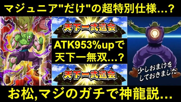 【悲報】またまたまたまたピッコロ一族が少しおまけをされる！マジュニア『だけ』の特別仕様で天下一覇者爆誕か…？【ドッカンバトル】