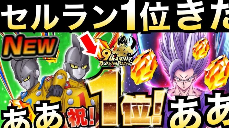 『最新速報』セルラン1位きたぁぁー！！龍石30個くるぞ！！ビースト悟飯＆ガンマ1号2号！！ドカバト9周年【ドッカンバトル】【地球育ちのげるし】