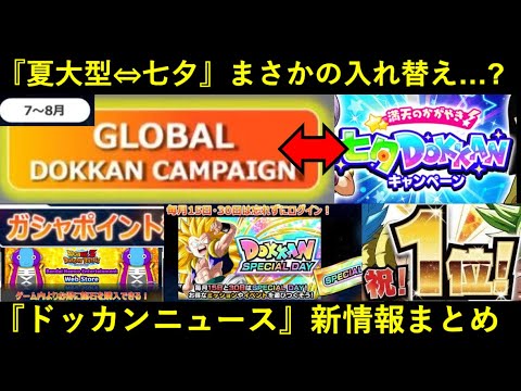 【ドッカンバトル】『夏大型CP⇔七夕CP』まさかの入れ替え…？セルランバトル終結やガシャポイント導入、『ドッカンバトルニュース』情報まとめ
