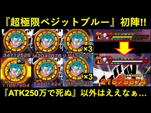 【ドッカンバトル】『超極限ベジットブルー』初陣！合計ATK2.5億＆抜群＆サポート＆変換うおおおおおおおおおおおおおおおおおおATK250万で死ぬけどおおおおおおおおおおおおおおおお